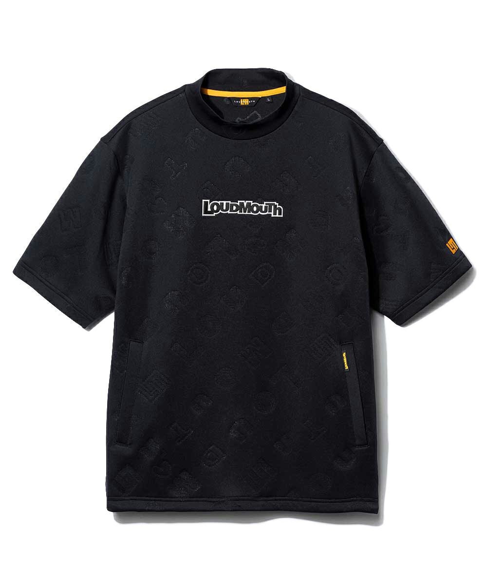 ★SALE 新品 送料込★ loudmouth モックシャツ メンズ 半袖 黒 ラウドマウス史上最高冷感】メンズ SUPER NYLON COOL モックネック