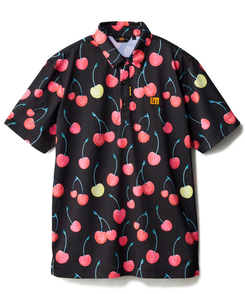 メンズ プレミアムカノコ 柄半袖シャツ Retro Cherries/レトロ