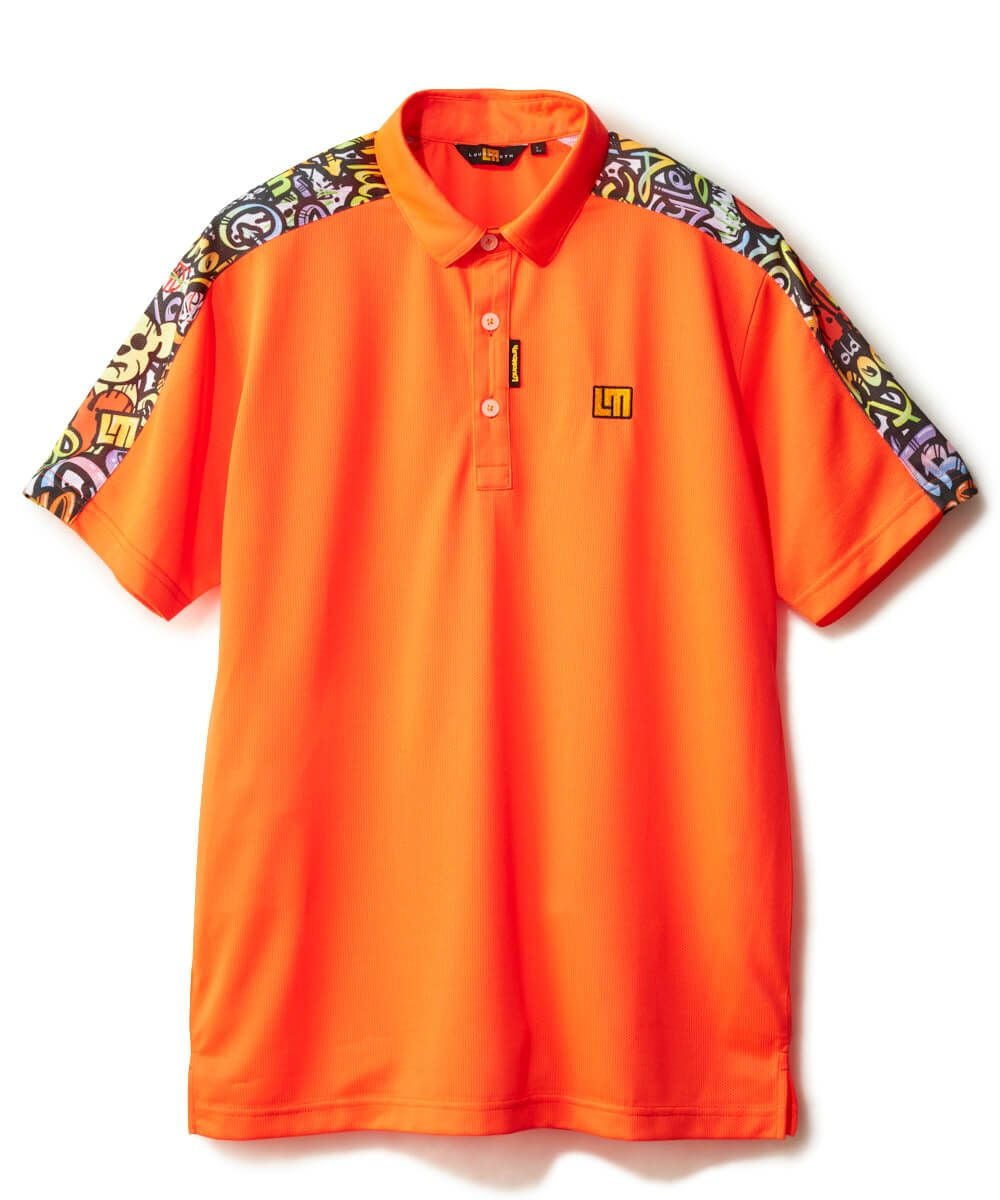 メンズ ドットメッシュ 半袖シャツ ネオンオレンジ | LOUDMOUTH JAPAN