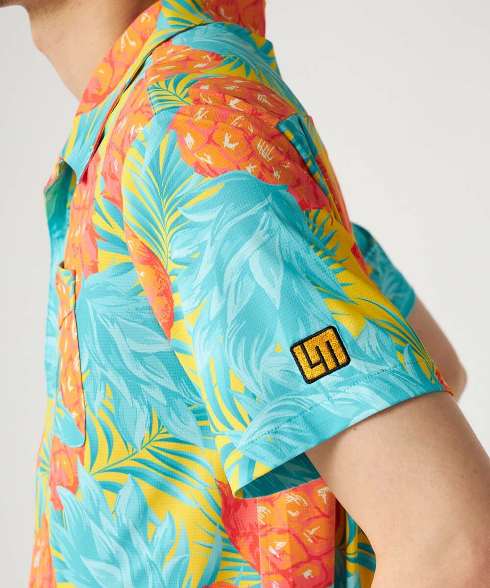 メンズ ECOベントメッシュ 開襟シャツ Midsummer Pineapple/ミッド