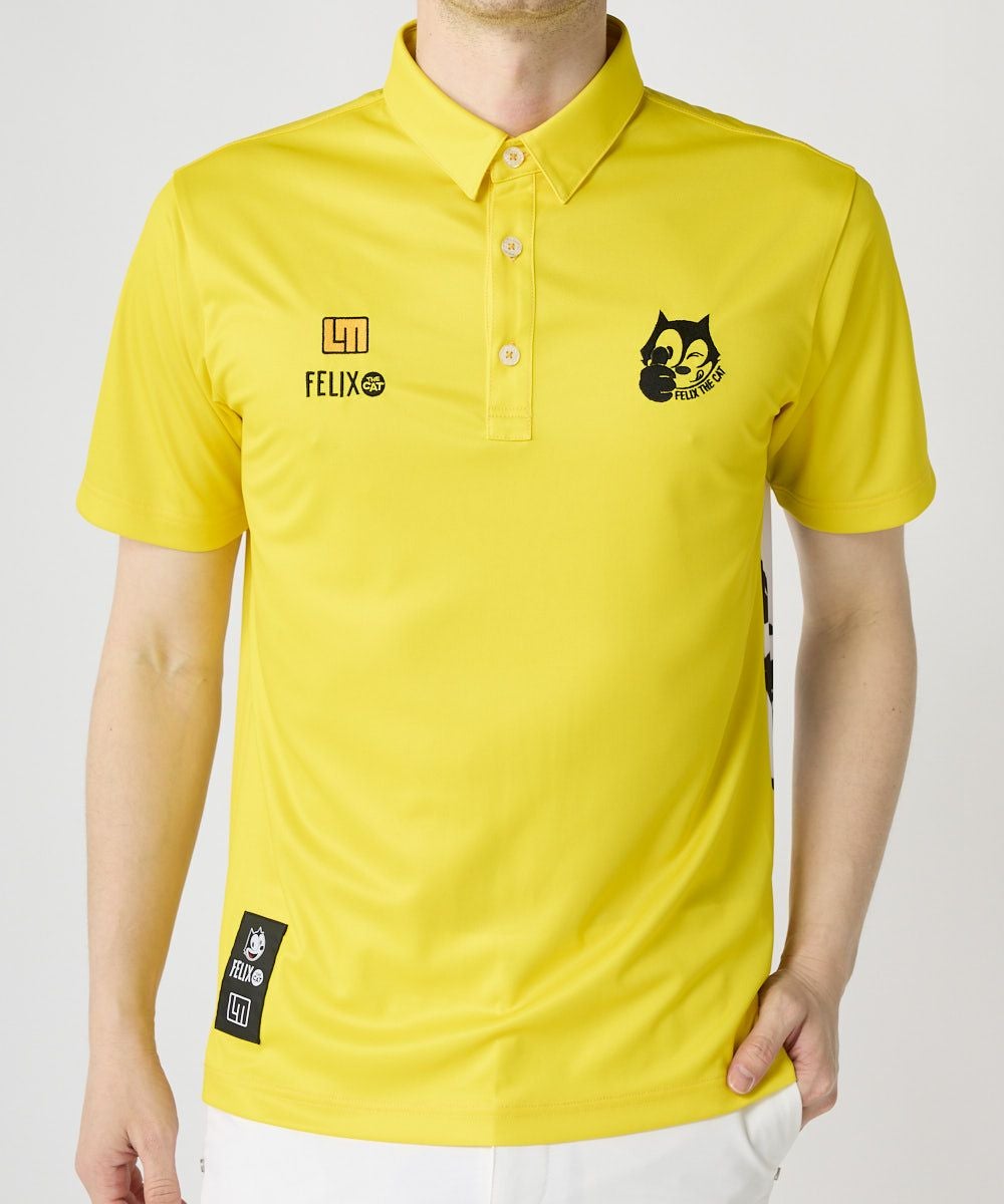LOUDMOUTH×FELIX メンズ リサイクルポリスムース 半袖シャツ イエロー