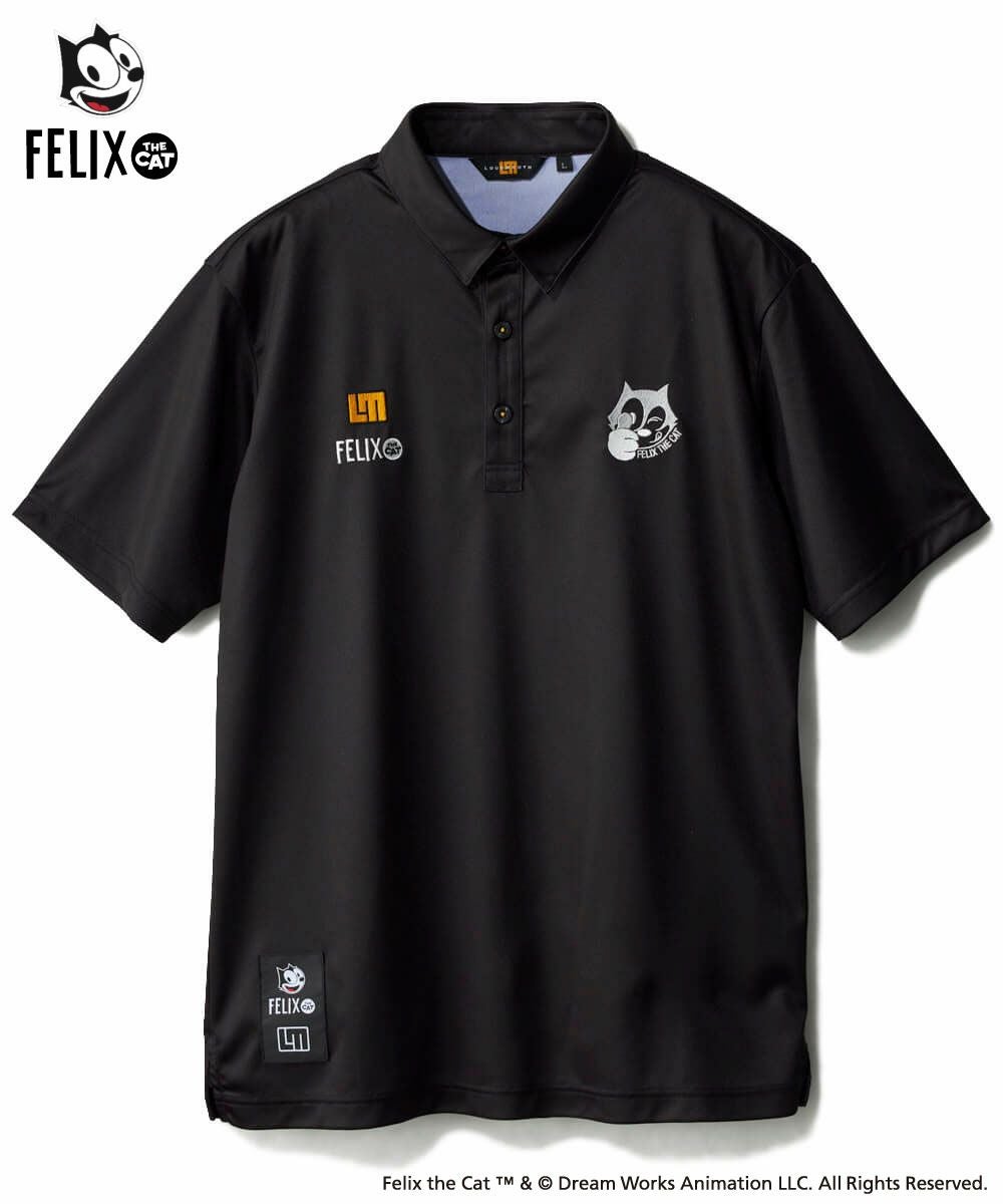 美品　ラウドマウス　LOUDMOUTH ポロシャツ　FELIX フィリックス LOUDMOUTH×FELIX メンズ リサイクルポリスムース 半袖シャツ ブラック