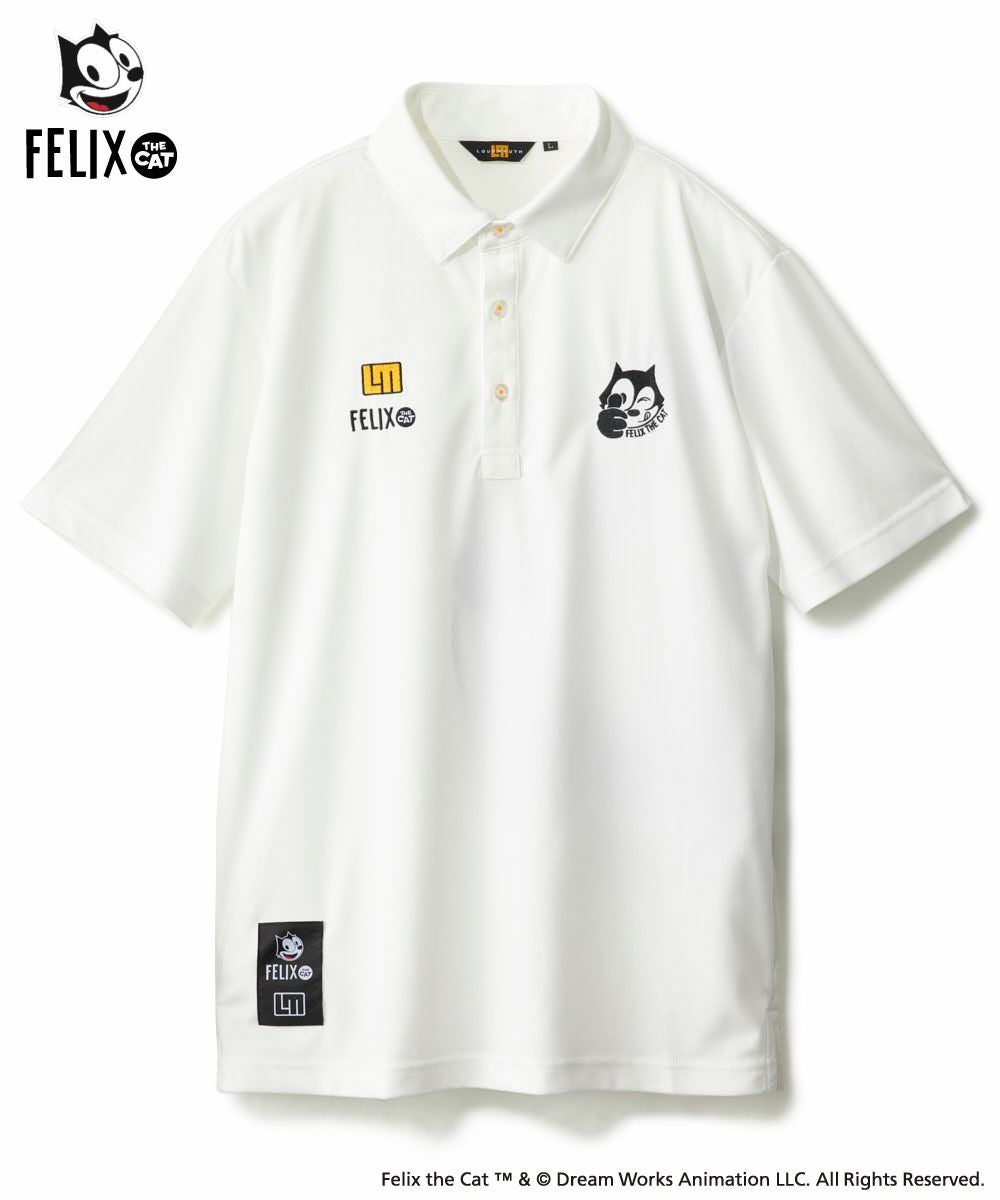 LOUDMOUTH×FELIX メンズ リサイクルポリスムース 半袖シャツ ホワイト