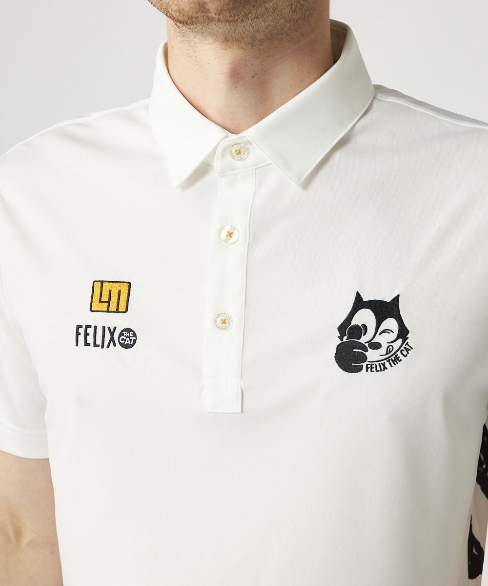 LOUDMOUTH×FELIX メンズ リサイクルポリスムース 半袖シャツ ホワイト
