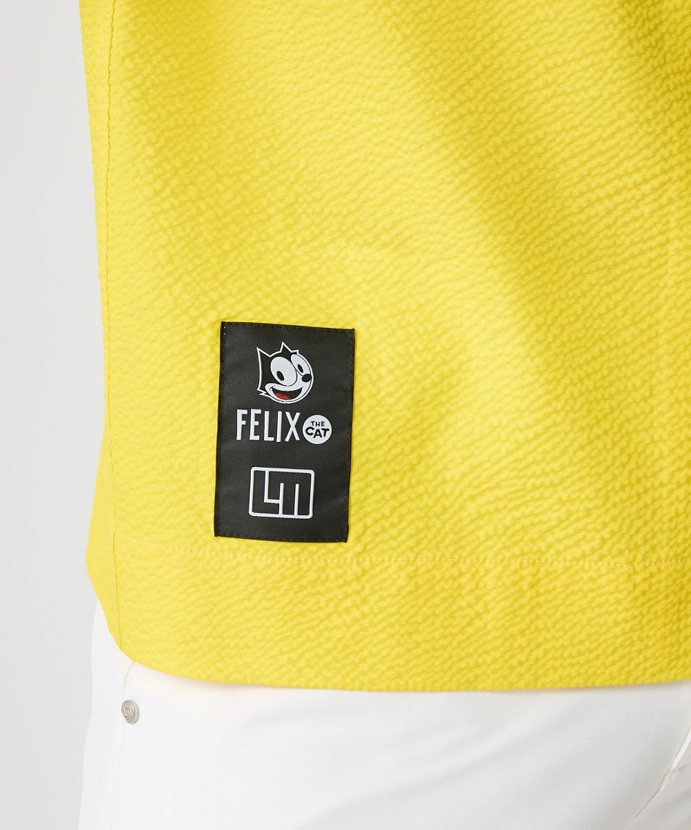 LOUDMOUTH×FELIX メンズ ニットサッカー 開襟シャツ イエロー