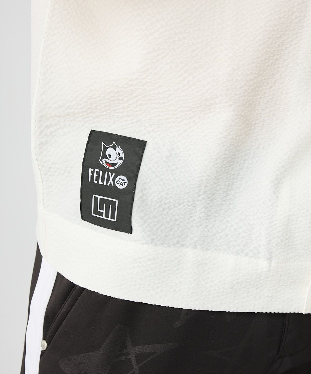 LOUDMOUTH×FELIX メンズ ニットサッカー 開襟シャツ ホワイト