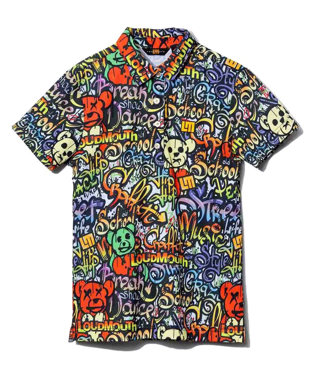 レディース プレミアムカノコ 柄半袖シャツ Skull Monkey/スカル