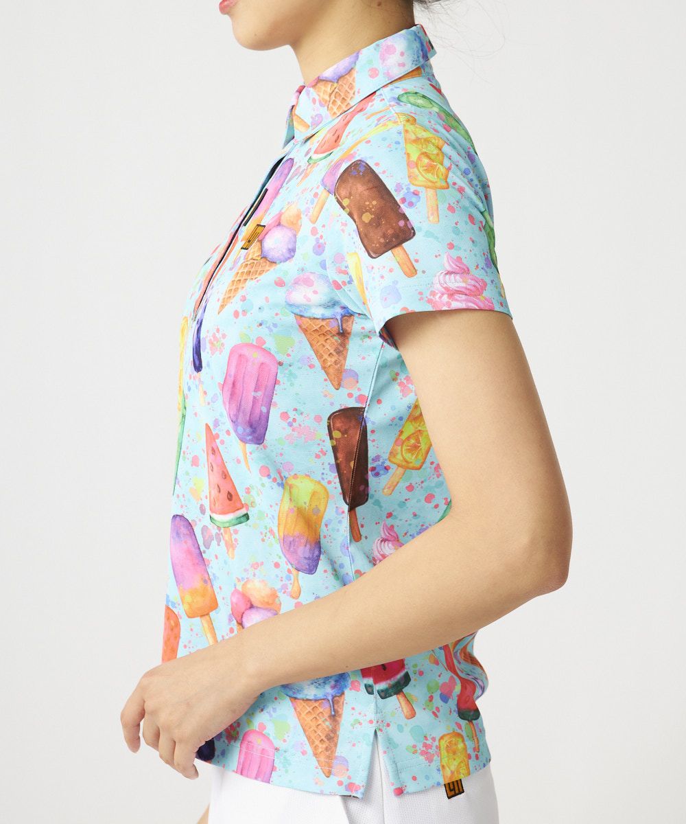 メゾピアノ 半袖 Tシャツ ハンカチ柄 パフェ キャンディ アイス 90cm メゾ ピアノ(mezzo piano)のTシャツ/カットソー(キッズ)- 子ども服の