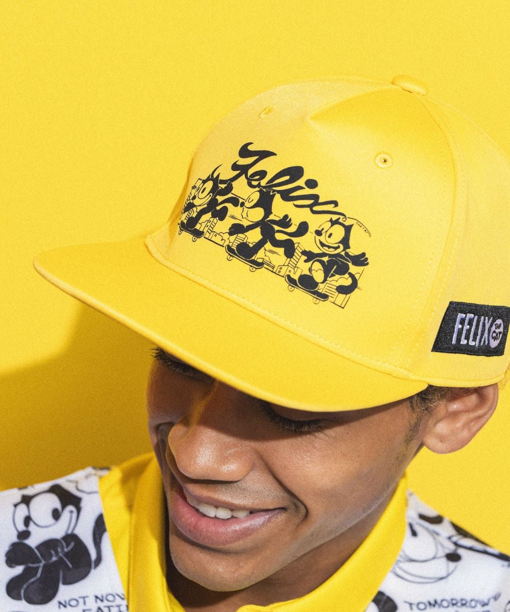 siilon リブキャップ /イエロー LOUDMOUTH×FELIX ユニセックス フラットキャップ イエロー | LOUDMOUTH