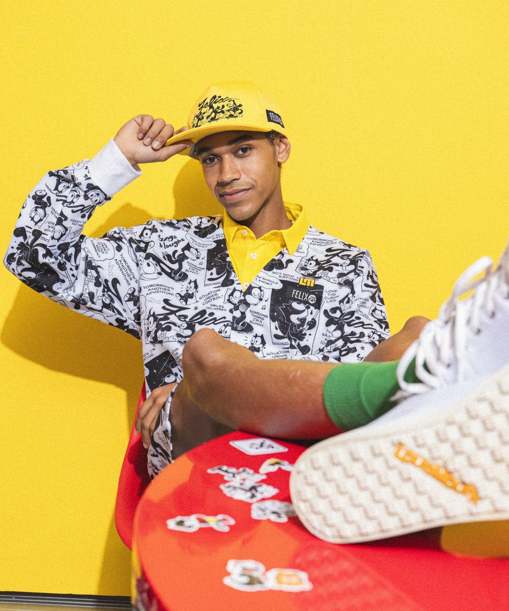 LOUDMOUTH×FELIX ユニセックス フラットキャップ イエロー | LOUDMOUTH