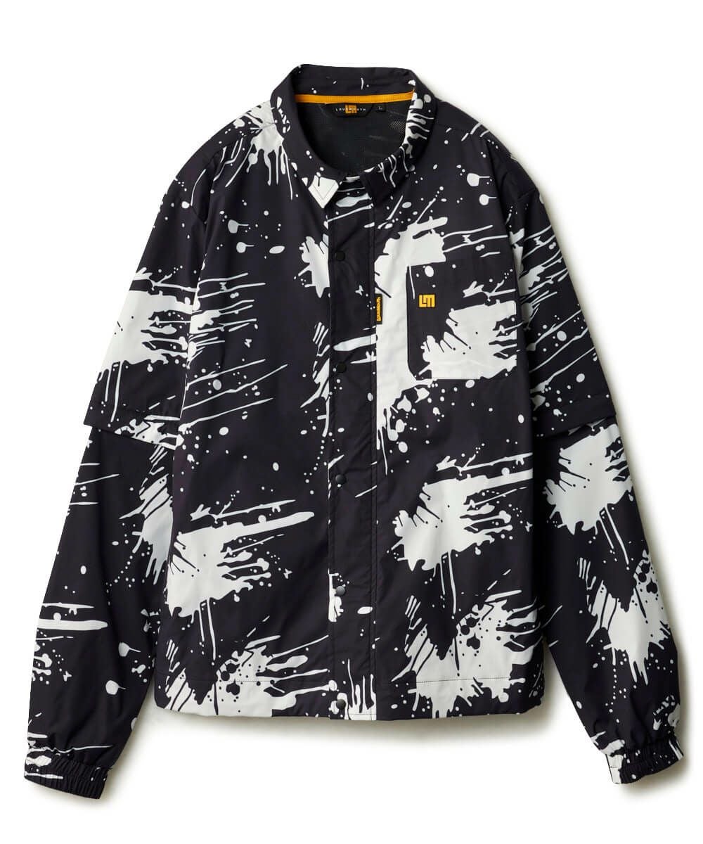 メンズ ボア×タフタ配色ジップブルゾン チャコールグレー | LOUDMOUTH