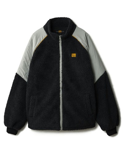 メンズ ボア×タフタ配色ジップブルゾン チャコールグレー | LOUDMOUTH 