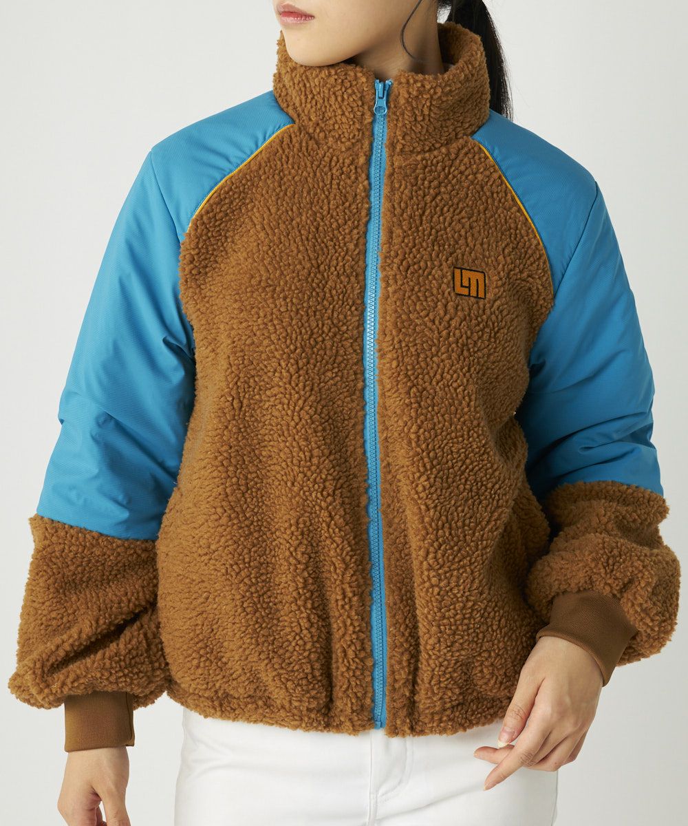 レディース ボア×タフタ配色ジップブルゾン ブラウン | LOUDMOUTH JAPAN