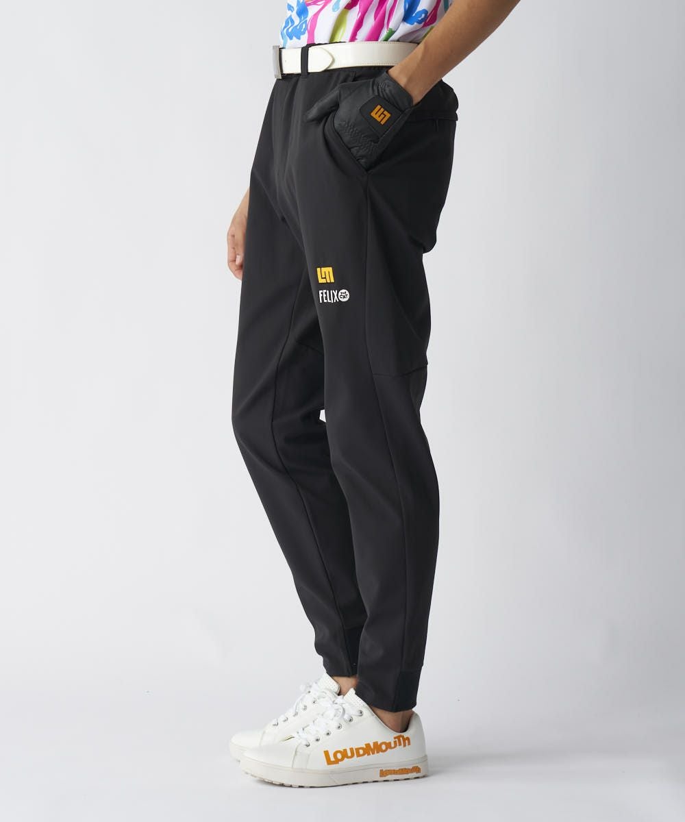 メンズ LOUDMOUTH×FELIX コラボ ストレッチ裏起毛パンツ ブラック