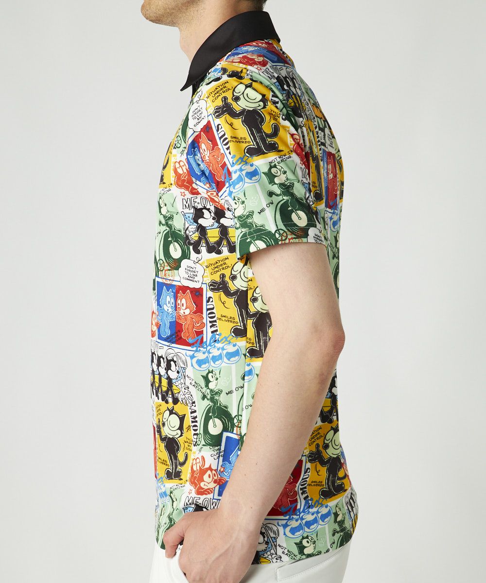 メンズ LOUDMOUTH×FELIX コラボ柄半袖シャツ ブラック | LOUDMOUTH JAPAN