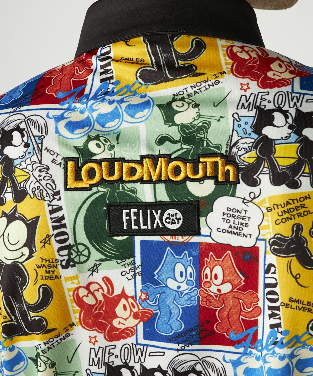 メンズ LOUDMOUTH×FELIX コラボ柄半袖シャツ ブラック | LOUDMOUTH JAPAN