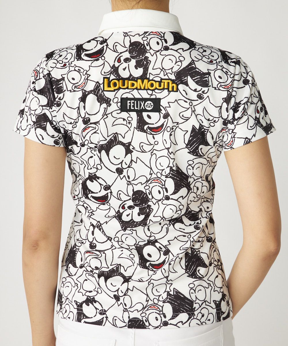 レディース LOUDMOUTH×FELIX コラボ柄半袖シャツ ホワイト | LOUDMOUTH