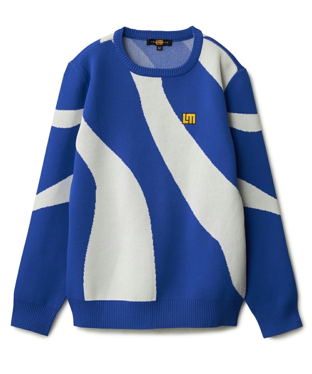 レディース クルーネック軽量ニットセーター ブルー | LOUDMOUTH JAPAN