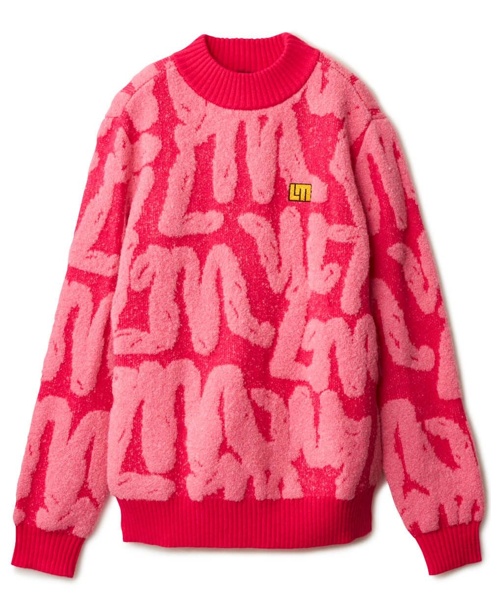 【美品】FR2 梅限定 コラボ ニット セーター 春カラー ピンク 即完売 Jodifl Abstract Print Mock Neck Sweater in Hot Pink/Red – June Adel
