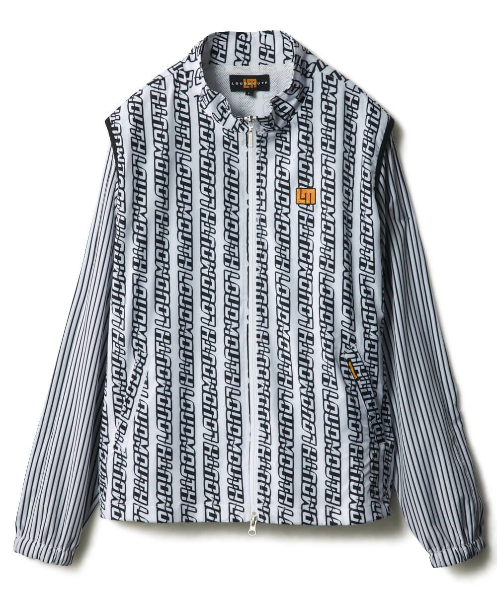 メンズ ボア×タフタ配色ジップブルゾン チャコールグレー | LOUDMOUTH