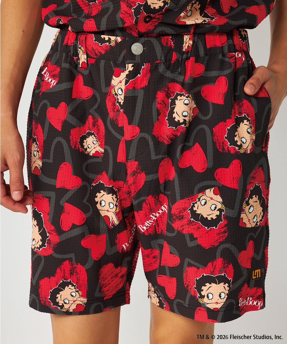 LOUDMOUTH×Betty Boop™ メンズ ショートパンツ Scribble Hearts