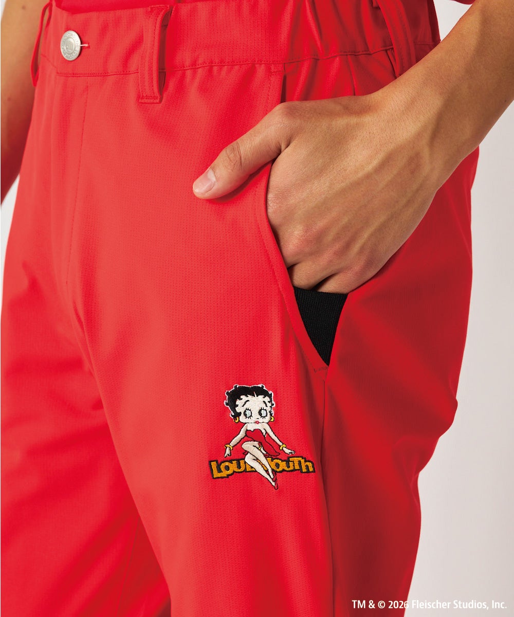 LOUDMOUTH×Betty Boop™ メンズ ロングパンツ レッド | LOUDMOUTH