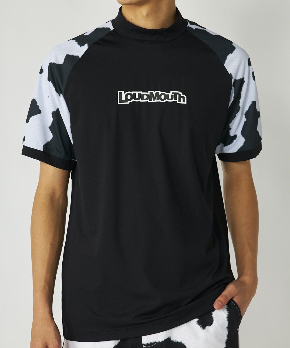 メンズ 切替モックネックシャツ ブラック | LOUDMOUTH JAPAN