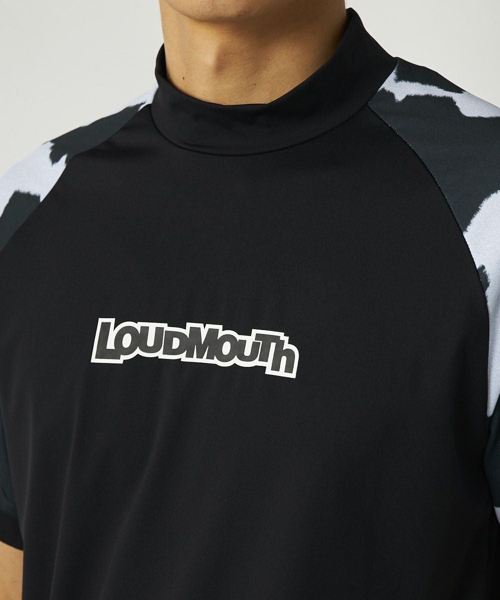 メンズ 切替モックネックシャツ ブラック | LOUDMOUTH JAPAN
