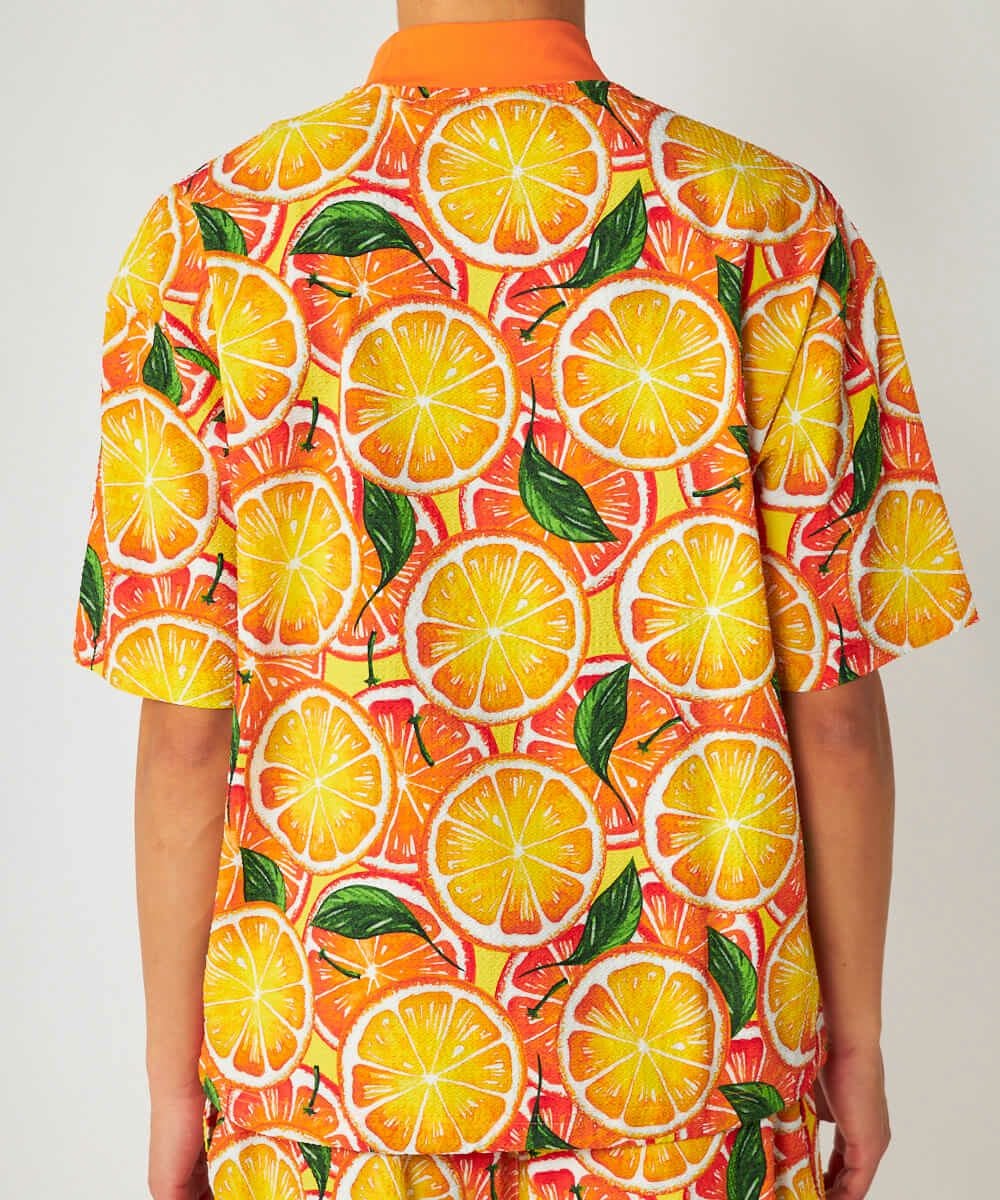 メンズ スムース×ニットサッカー切替シャツ オレンジ | LOUDMOUTH JAPAN