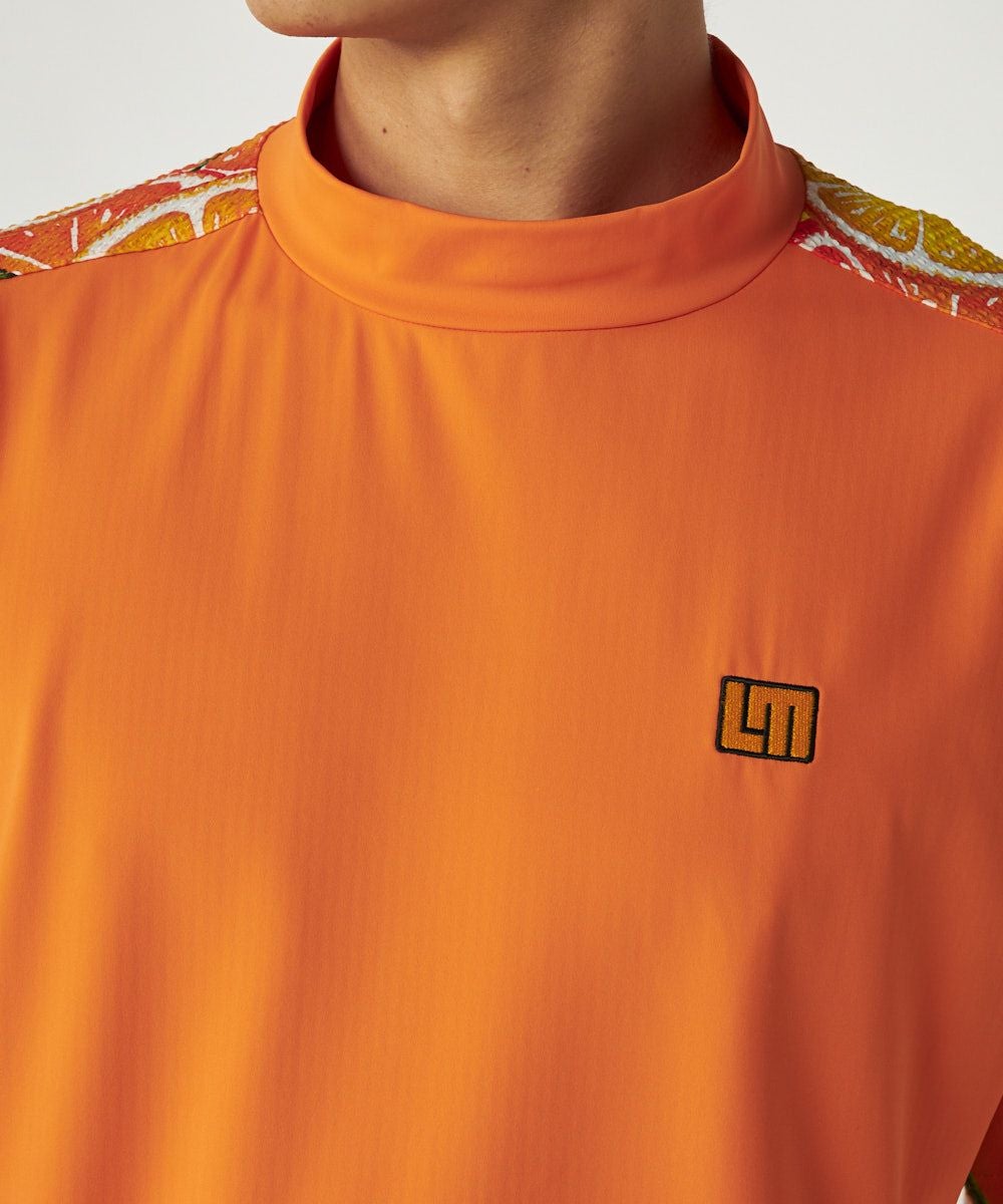 メンズ スムース×ニットサッカー切替シャツ オレンジ | LOUDMOUTH JAPAN