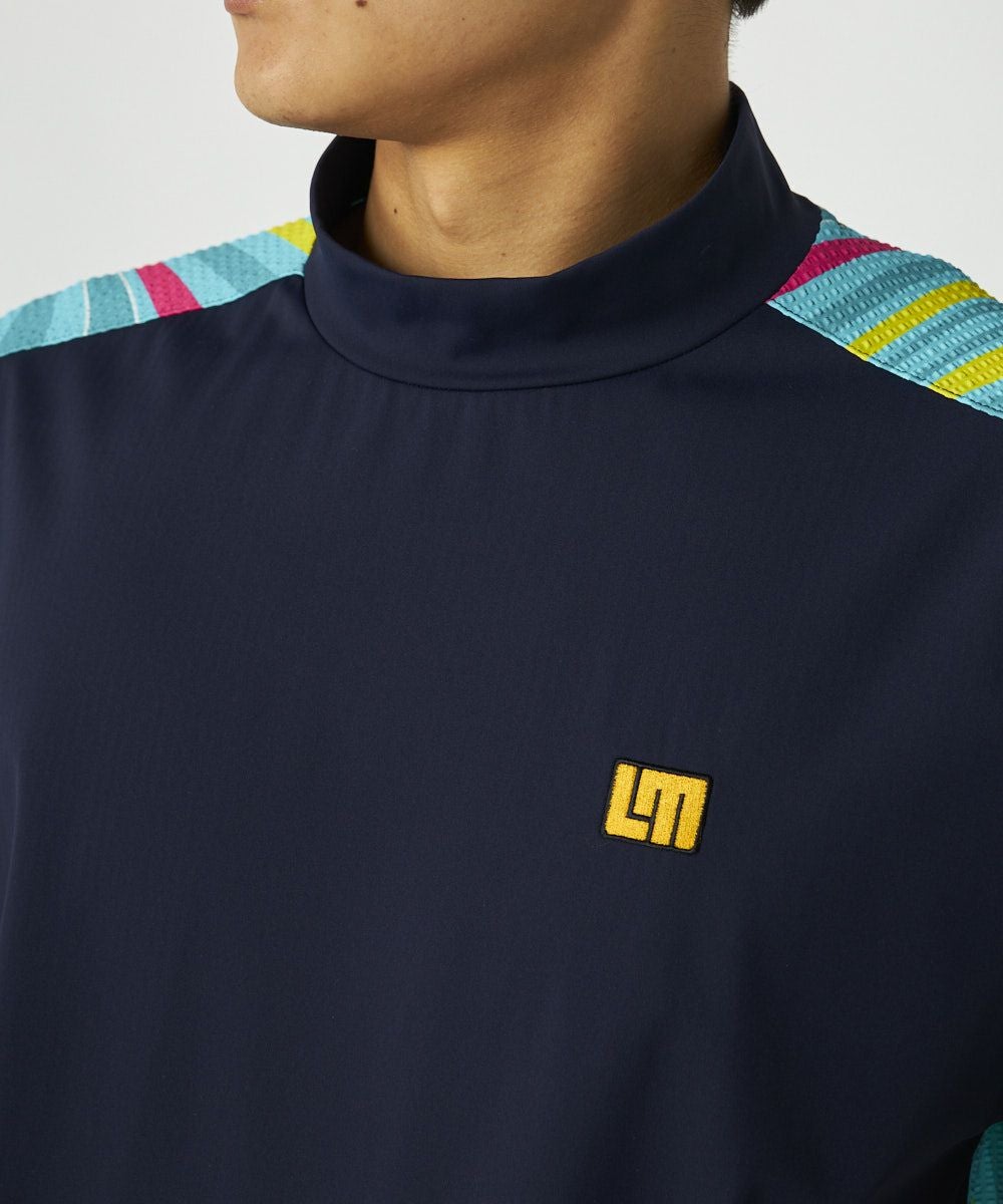 メンズ スムース×ニットサッカー切替シャツ ネイビー | LOUDMOUTH JAPAN