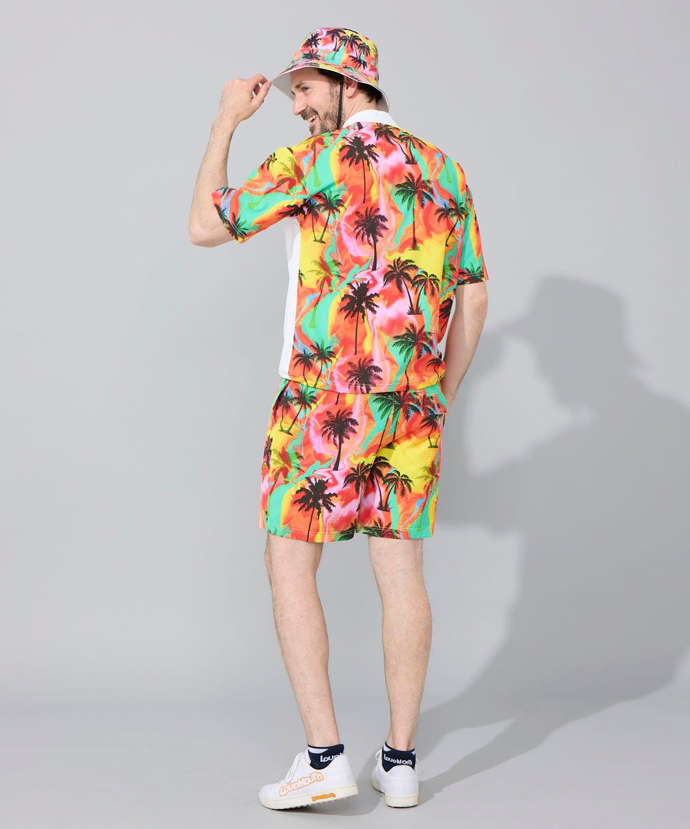 メンズ スムース×ニットサッカー切替シャツ ホワイト | LOUDMOUTH JAPAN