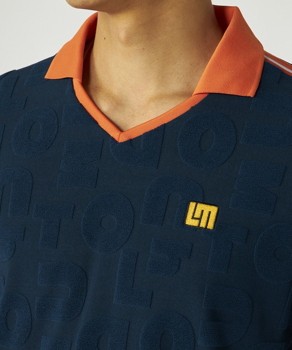 メンズ UVパイルロゴジャガードシャツ ネイビー メンズ UVパイルロゴジャガードシャツ ネイビー | LOUDMOUTH JAPAN
