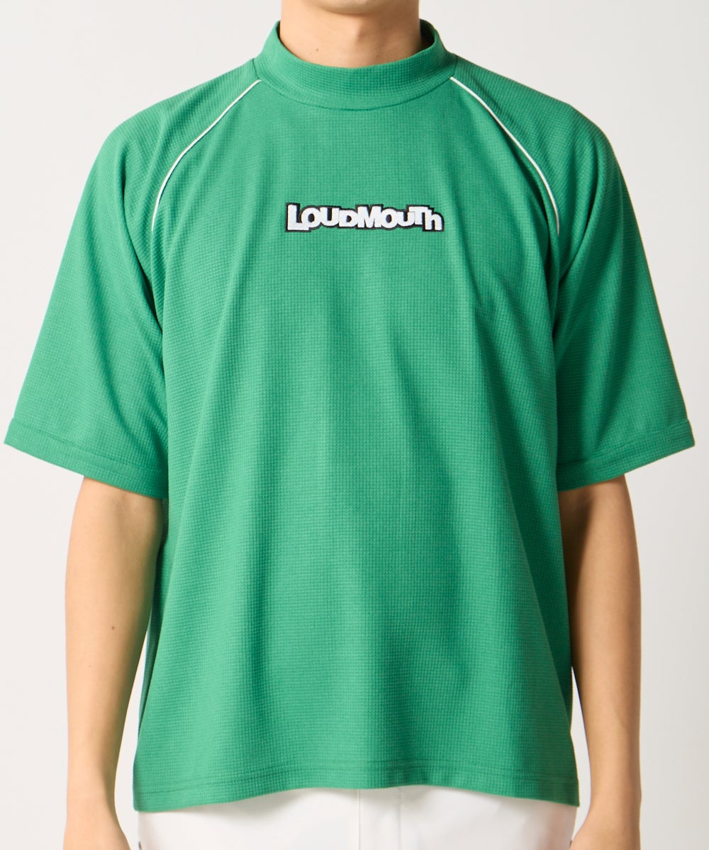 メンズ UVワッフルモックネックシャツ グリーン | LOUDMOUTH JAPAN