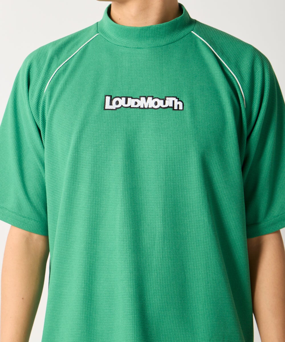 メンズ UVワッフルモックネックシャツ グリーン | LOUDMOUTH JAPAN