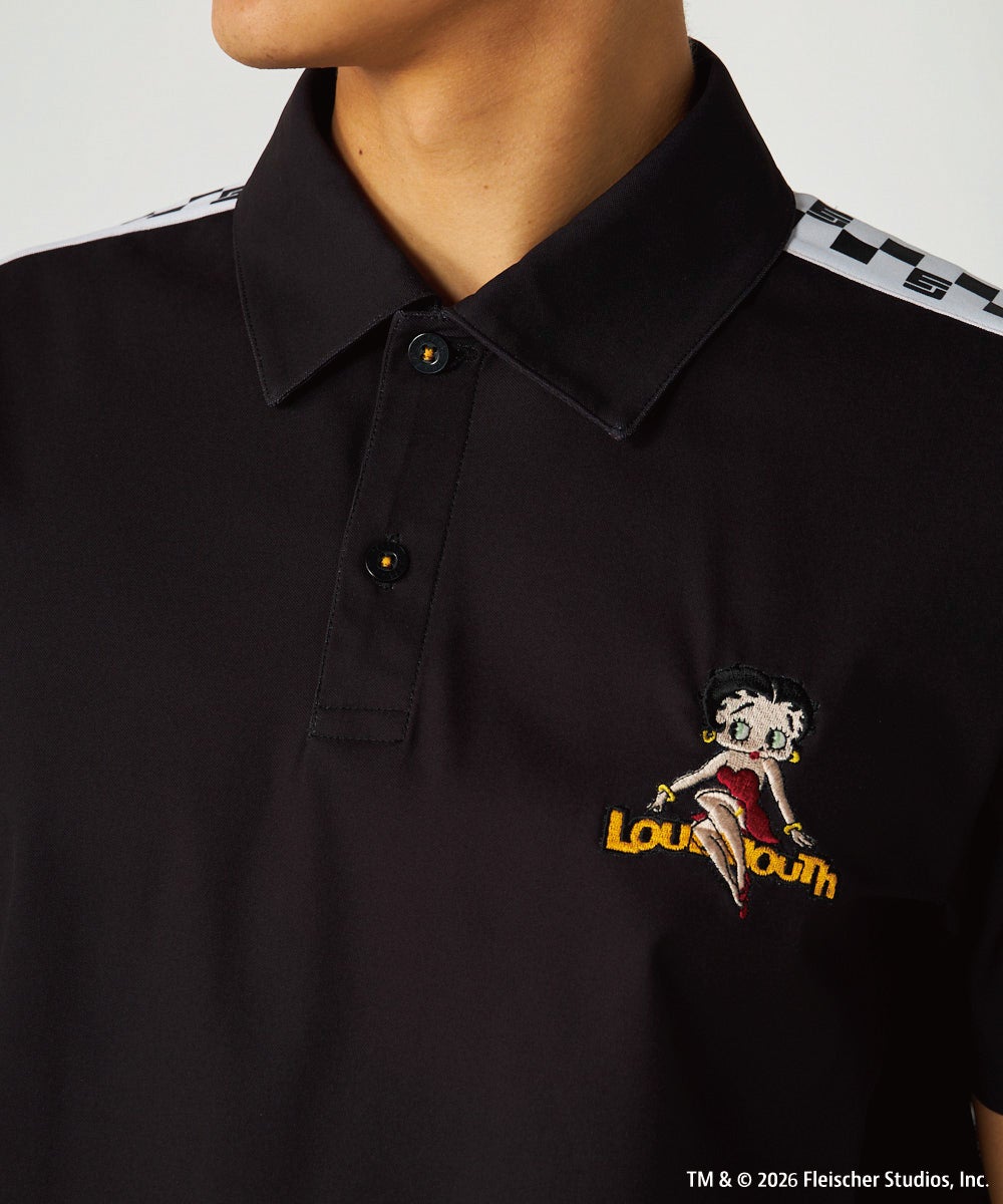 LOUDMOUTH×Betty Boop™ メンズ ポロシャツ ブラック | LOUDMOUTH