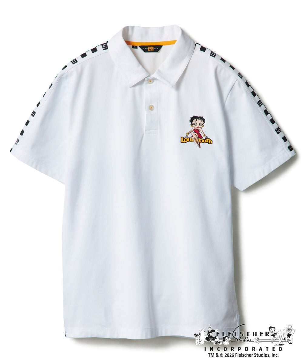 LOUDMOUTH×Betty Boop™ メンズ ポロシャツ ホワイト | LOUDMOUTH
