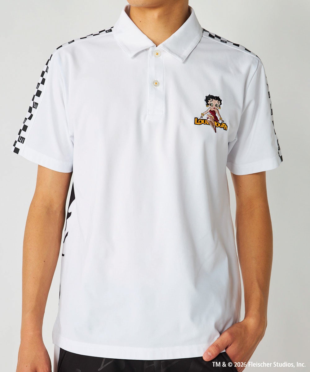 LOUDMOUTH×Betty Boop™ メンズ ポロシャツ ホワイト | LOUDMOUTH