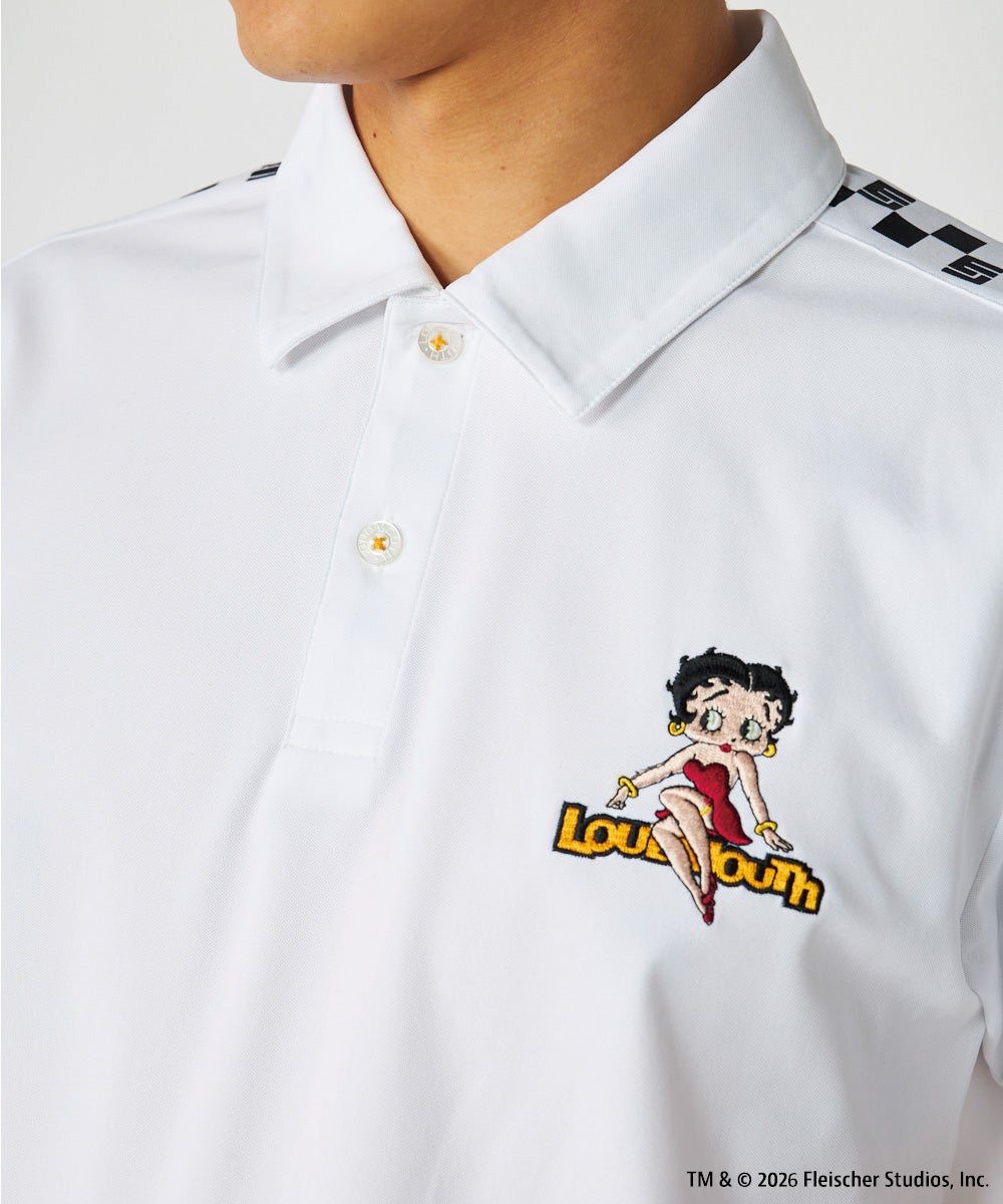 LOUDMOUTH×Betty Boop™ メンズ ポロシャツ ホワイト | LOUDMOUTH