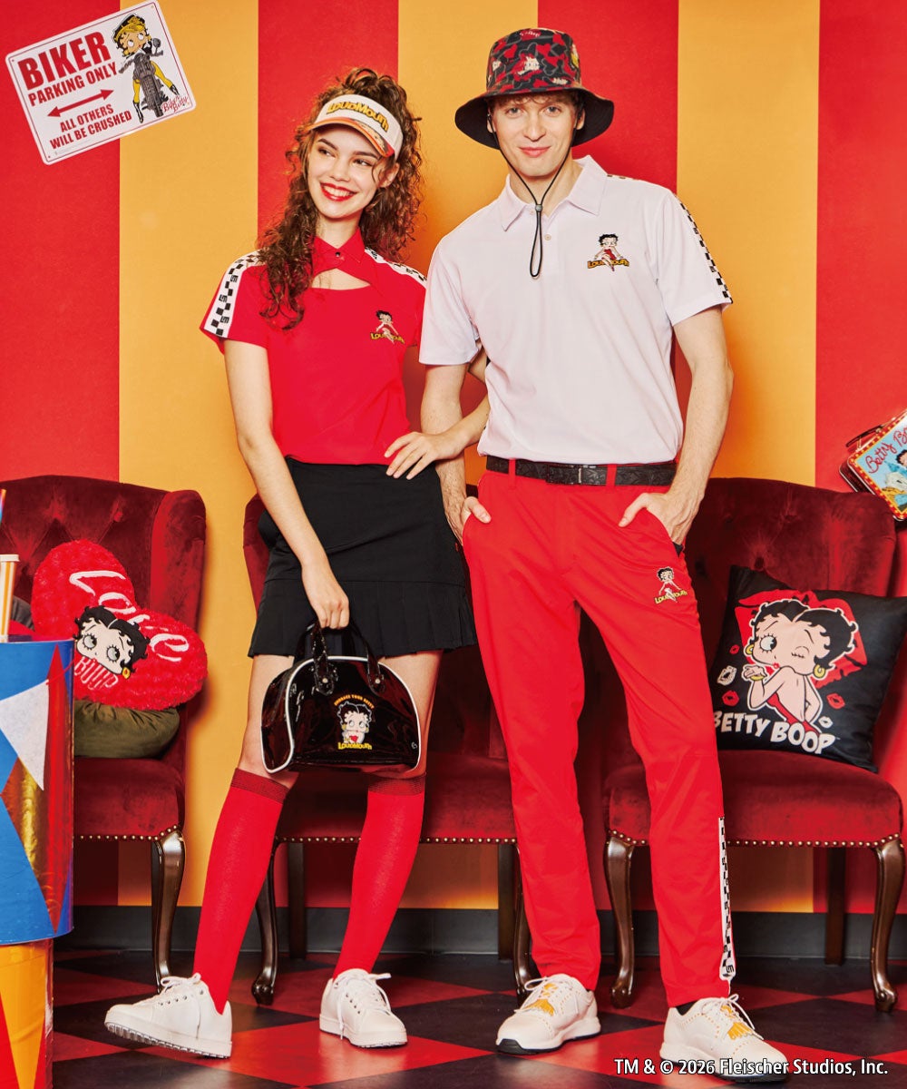 LOUDMOUTH×Betty Boop™ メンズ ポロシャツ ホワイト | LOUDMOUTH