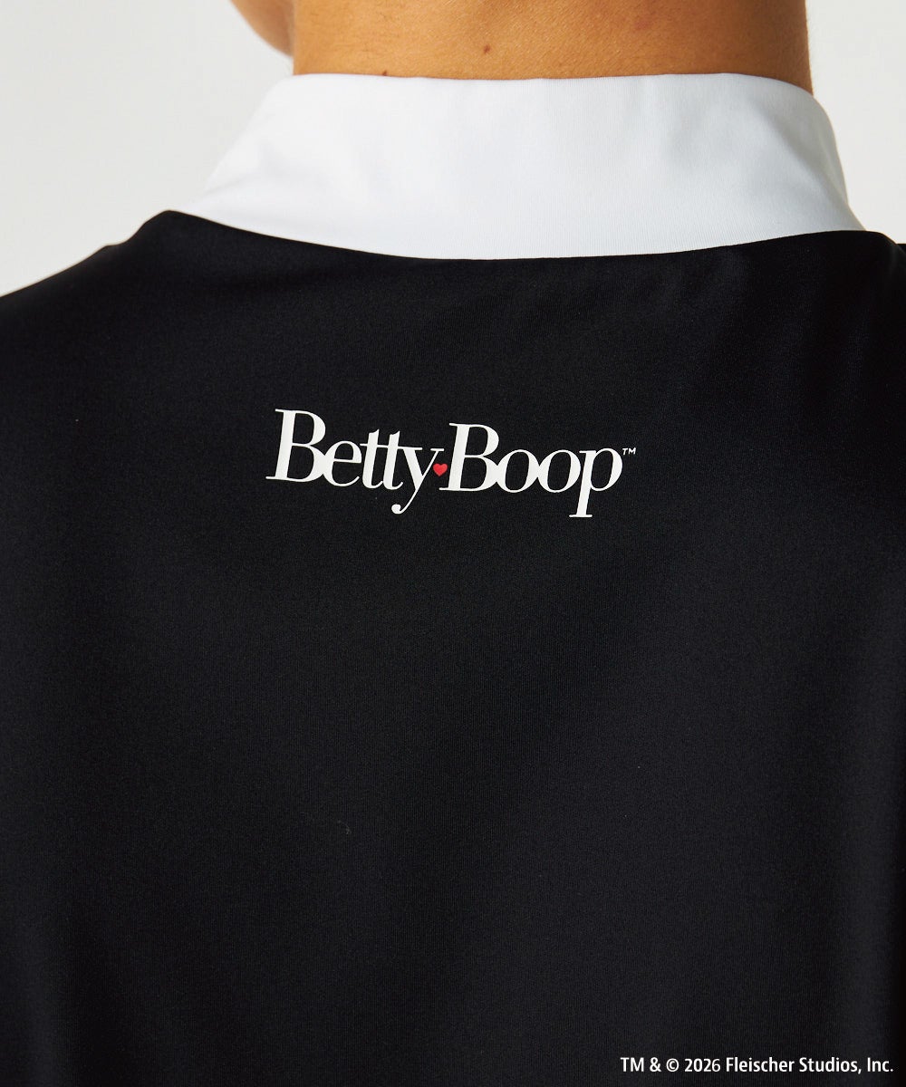 LOUDMOUTH×Betty Boop™ メンズ モックネックシャツ ブラック