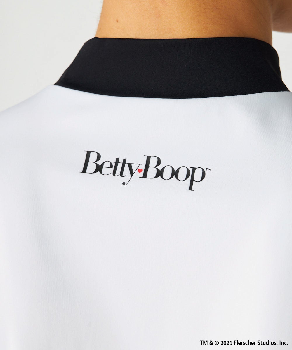 LOUDMOUTH×Betty Boop™ メンズ モックネックシャツ ホワイト