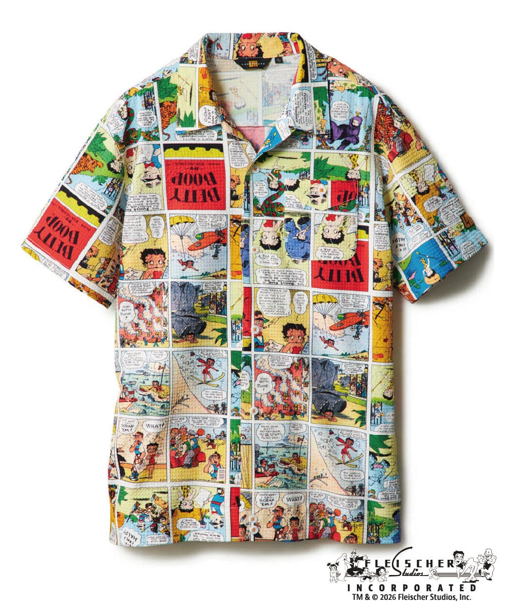 LOUDMOUTH×Betty Boop™ メンズ オープンカラーシャツ Betty