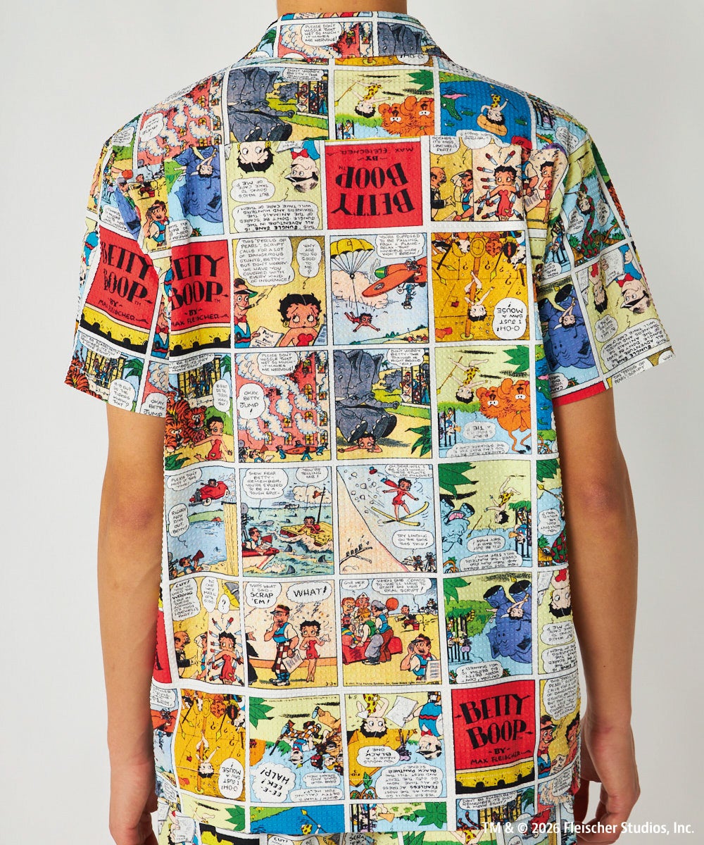 LOUDMOUTH×Betty Boop™ メンズ オープンカラーシャツ Betty