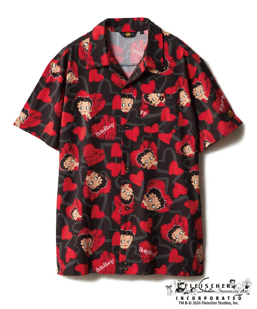 LOUDMOUTH×Betty Boop™ メンズ オープンカラーシャツ Scribble