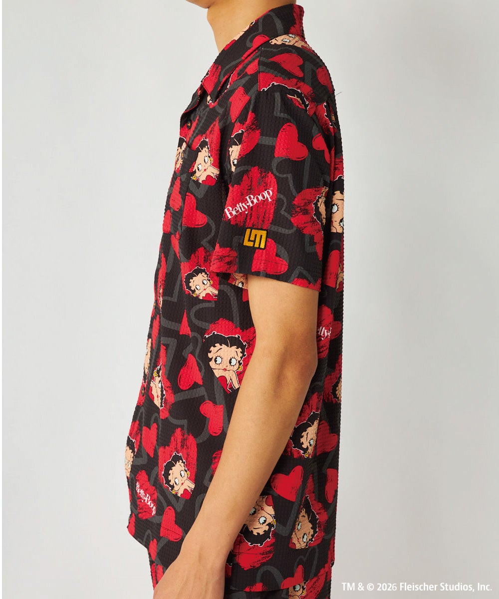 LOUDMOUTH×Betty Boop™ メンズ オープンカラーシャツ Scribble