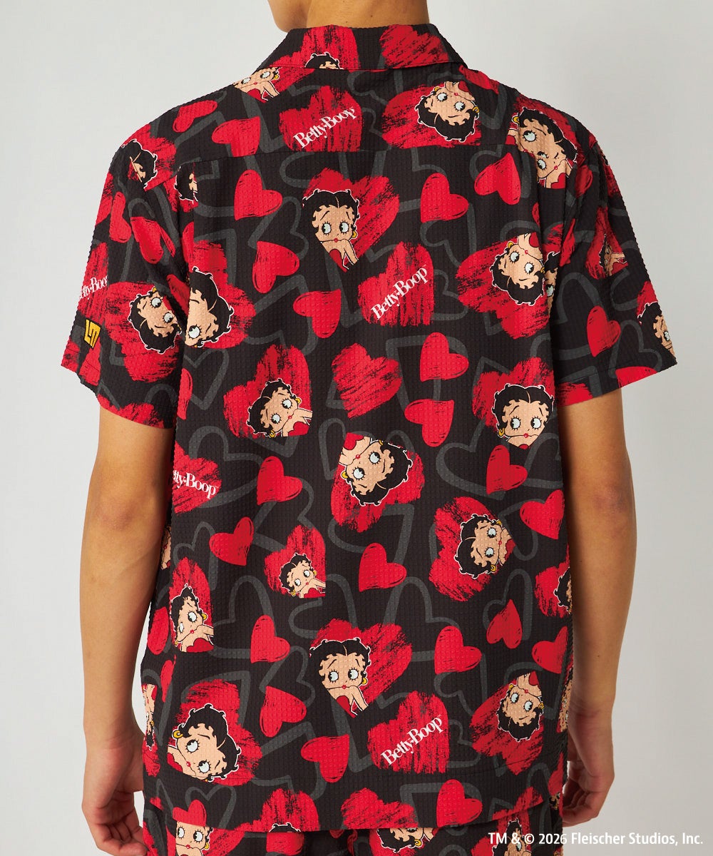LOUDMOUTH×Betty Boop™ メンズ オープンカラーシャツ Scribble