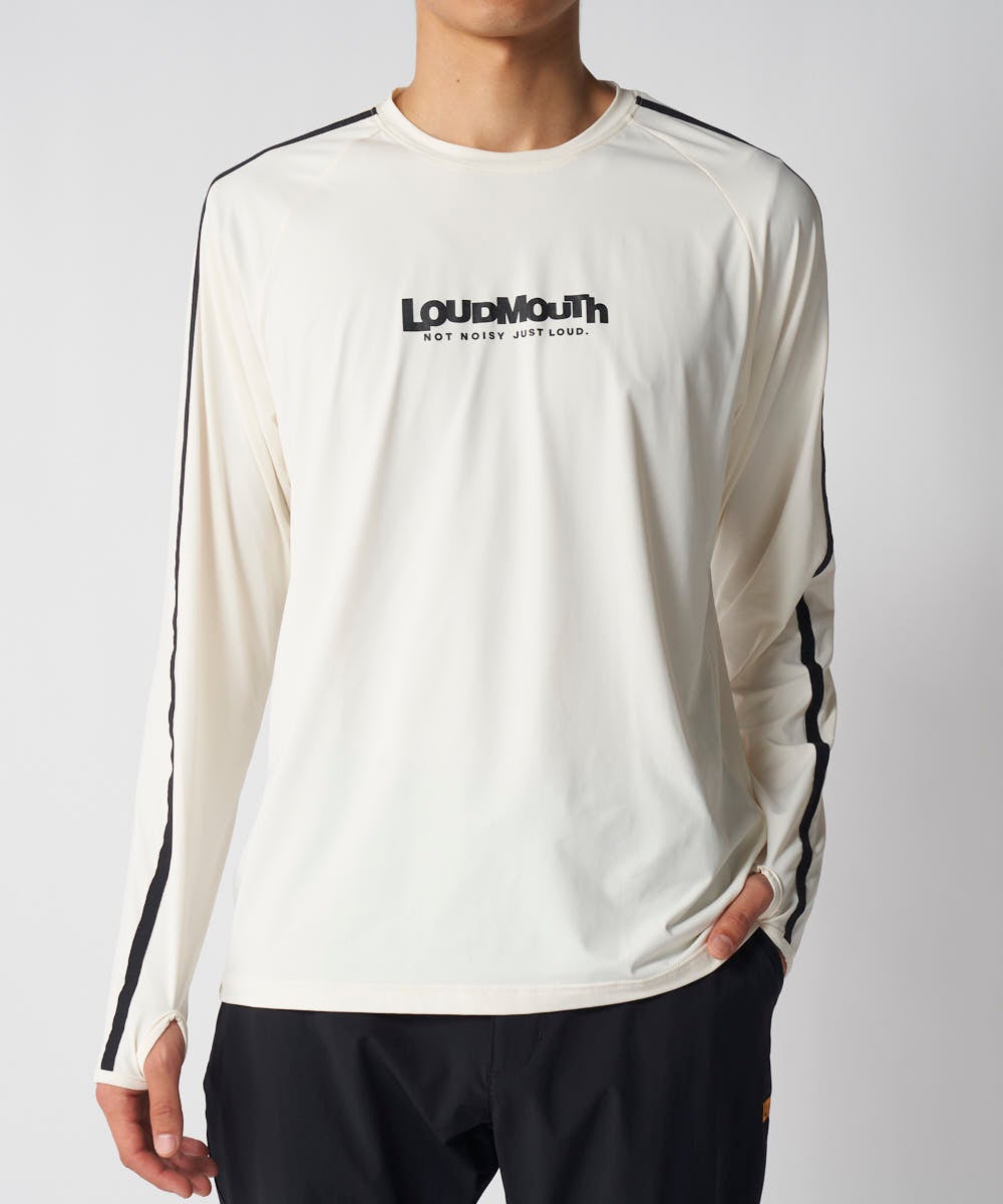 メンズ 極冷感 長袖ラッシュTシャツ ホワイト | LOUDMOUTH JAPAN