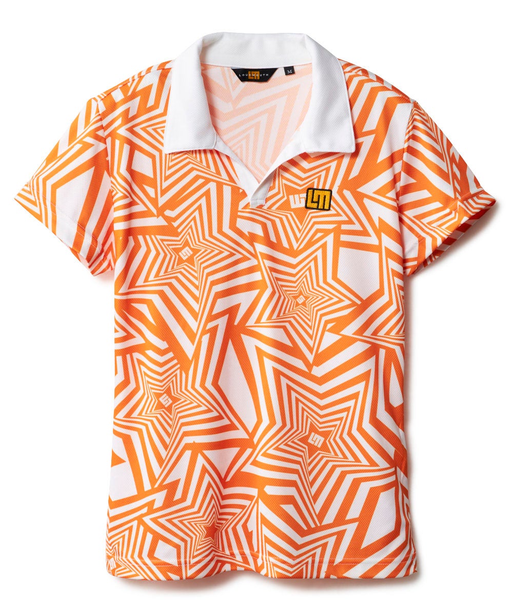 フリースタイル オレンジポロシャツ LL レディース フリージングスキン柄ポロシャツ オレンジ | LOUDMOUTH JAPAN