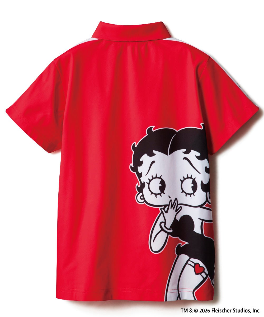 LOUDMOUTH×Betty Boop™ レディース ポロシャツ レッド